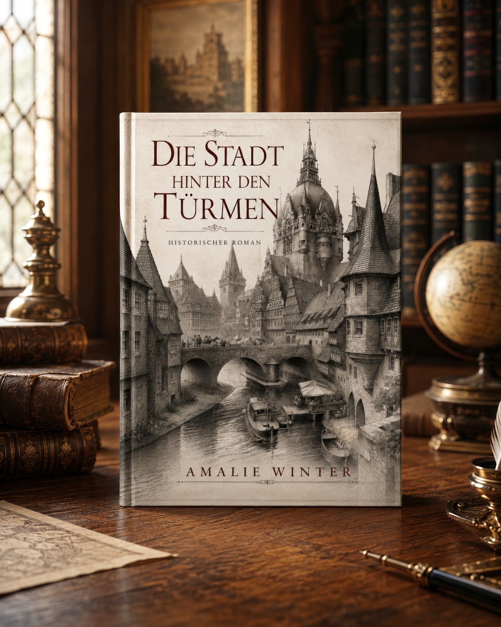 Book cover concept for Die Stadt hinter den Türmen