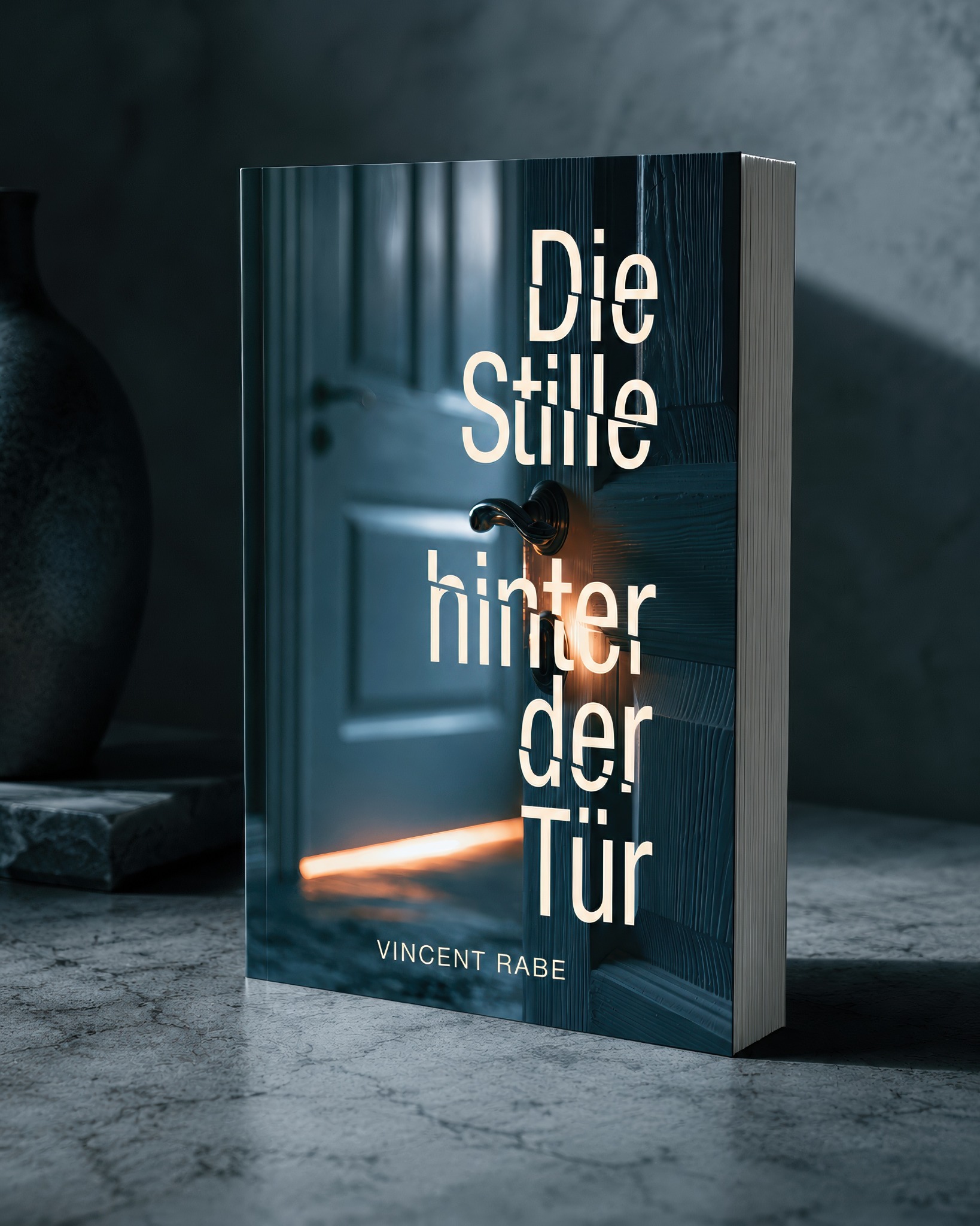 Original book cover mockup for Die Stille hinter der Tür