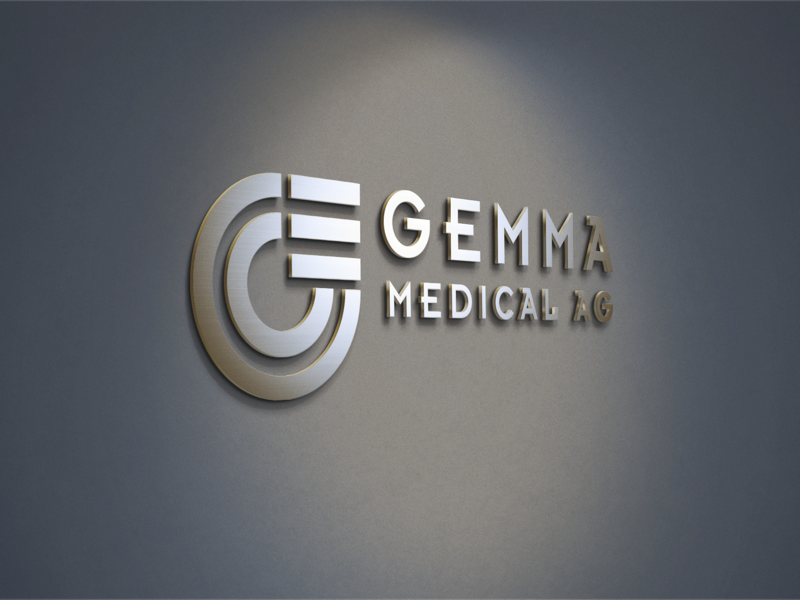 Gemma Medical logo presented on a dark wall
